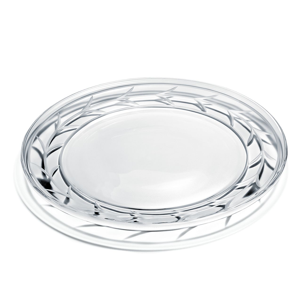 Wheat Leaf Platter in Crystal Glass