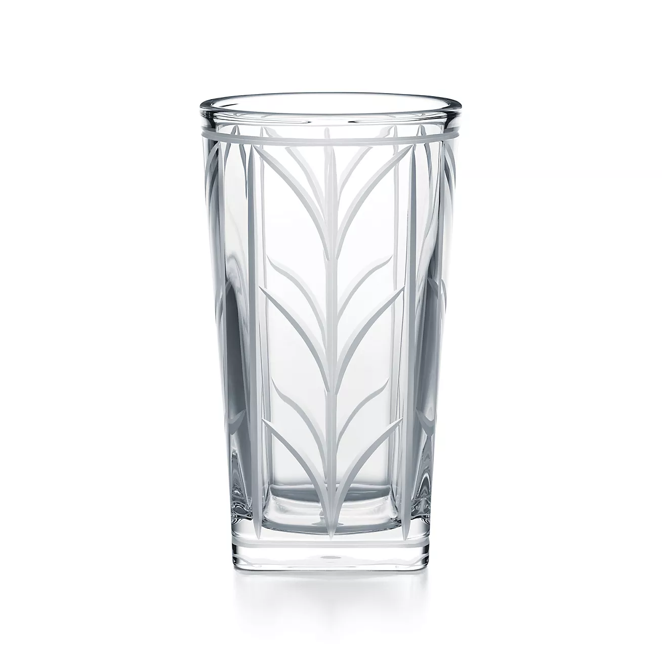 Wheat Leaf Vase in Crystal Glass