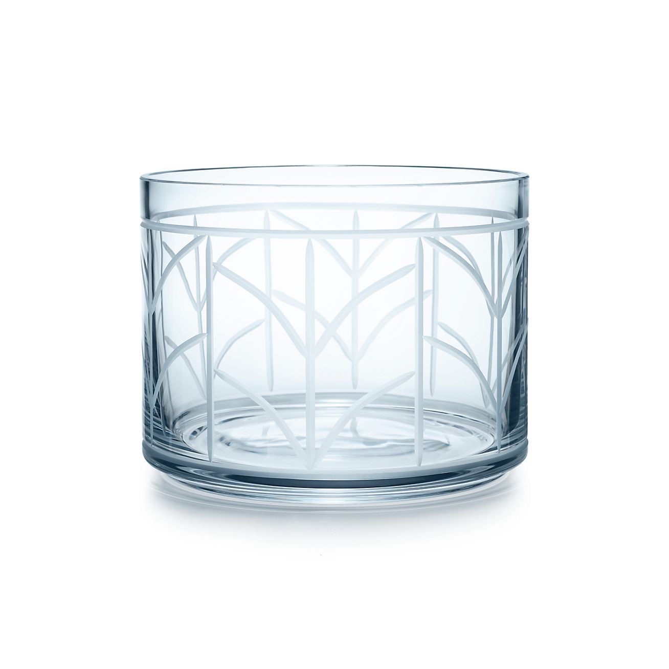Wheat Leaf Wide Cylinder Vase In Crystal Glass Tiffany Co
