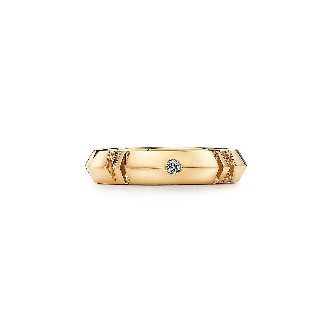 アトラス X クローズド ナロー リング ダイヤモンド イエローゴールド 幅 4 5mm Tiffany Co