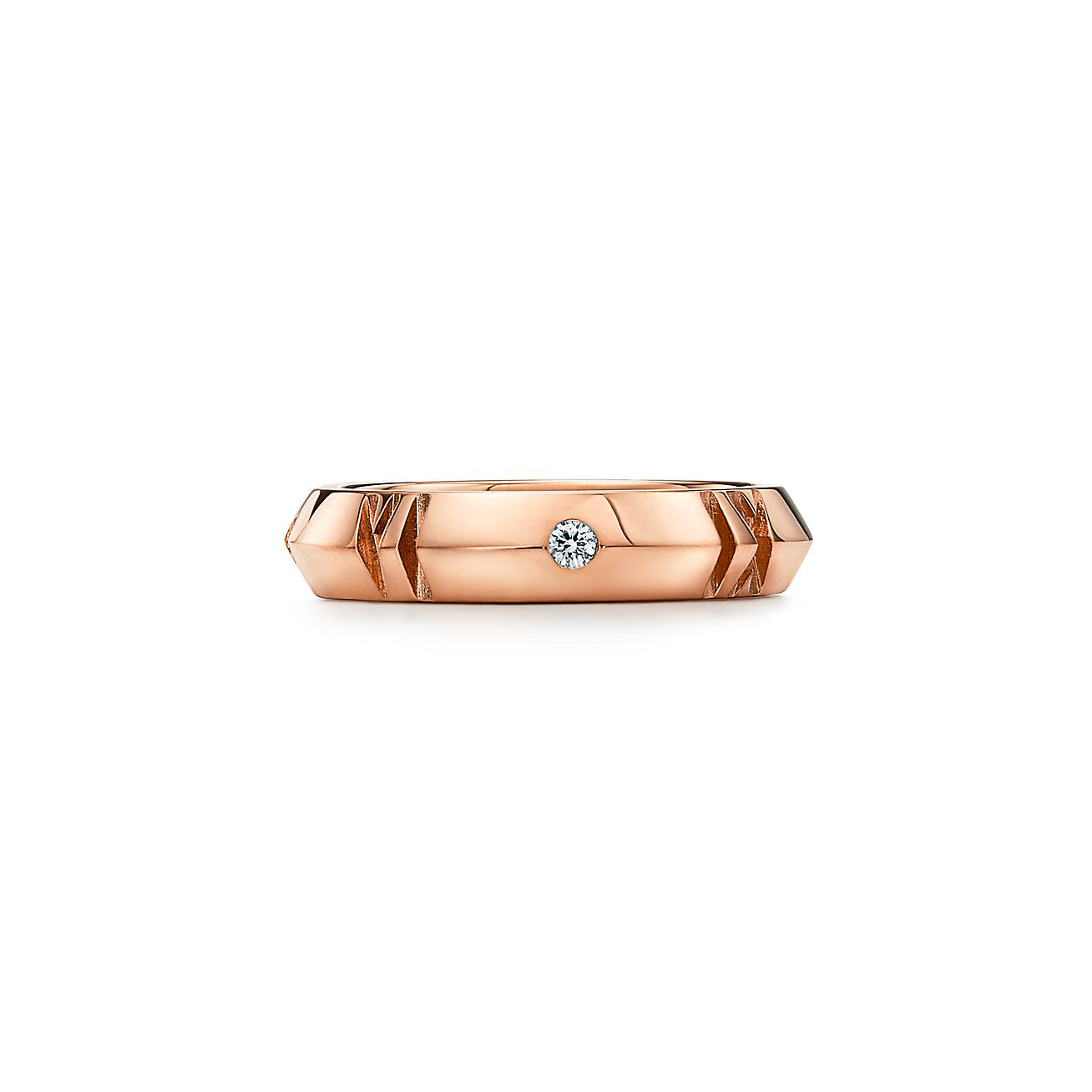 アトラス X クローズド ナロー リング ダイヤモンド ローズゴールド、幅 4.5MM | Tiffany & Co.