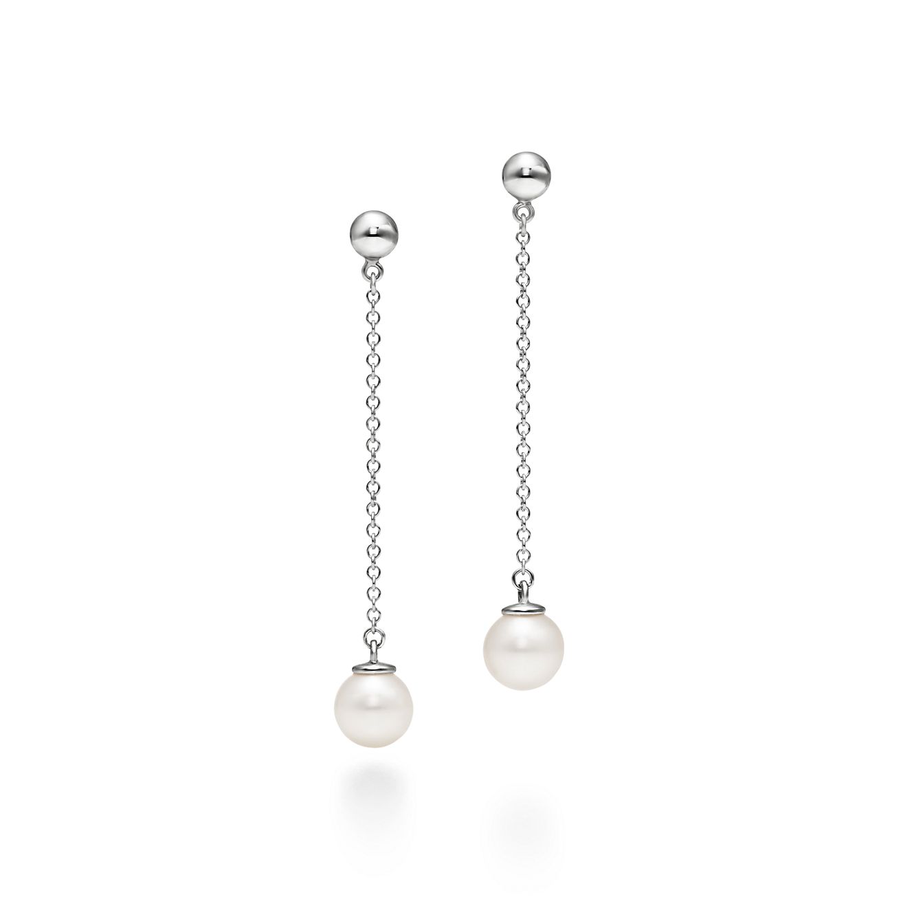 Ziegfeld Collection drop earrings in sterling silver with pearls. | Tiffany & Co.