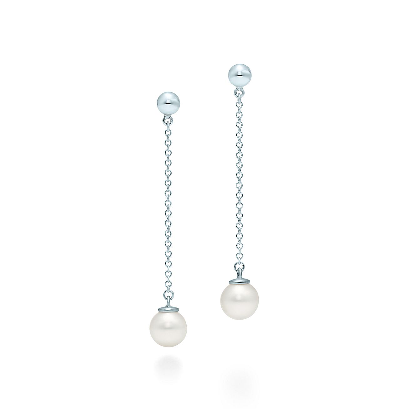 Ziegfeld Collection drop earrings in sterling silver with pearls. | Tiffany  & Co.