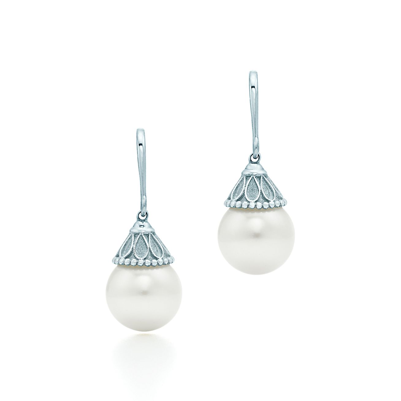 Ziegfeld Collection pearl earrings in sterling silver. | Tiffany & Co.