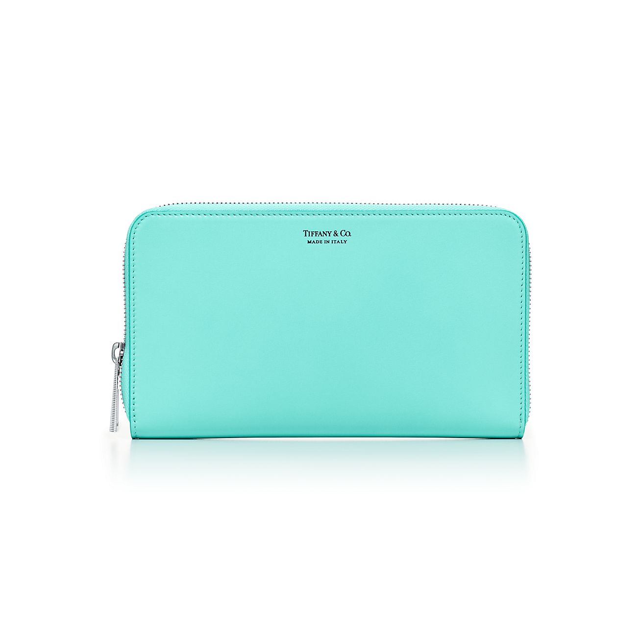 Zip travel wallet in Tiffany Blue 