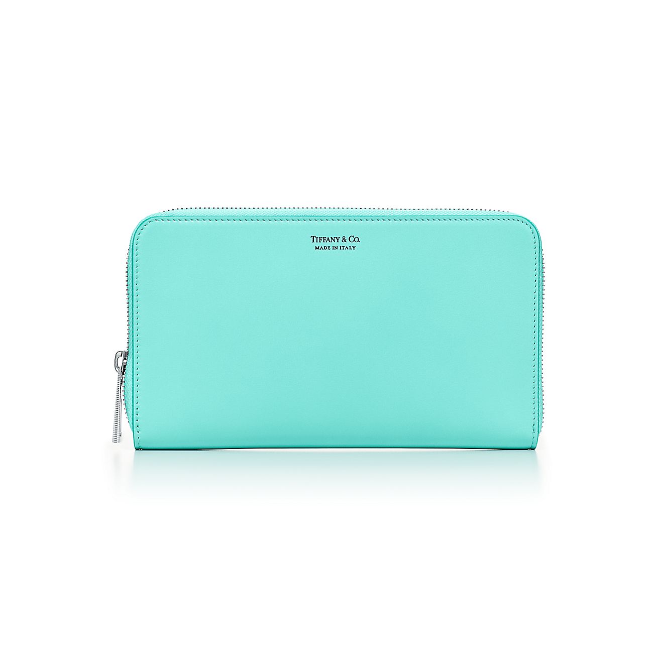 Zip Travel Wallet In Tiffany Blue Smooth Calfskin Leather Tiffany Co