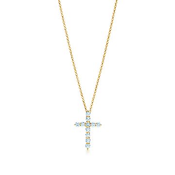 クロス ペンダント（スモール）ダイヤモンド 18Kゴールド | Tiffany & Co.