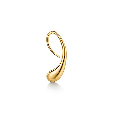 エルサ・ペレッティ ティアドロップ フープ ピアス 18Kゴールド