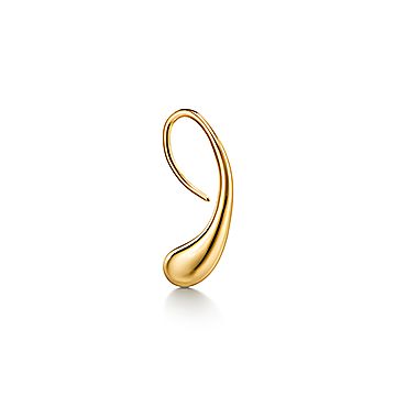 エルサ・ペレッティ ティアドロップ フープ ピアス 18Kゴールド 