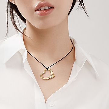 エルサ・ペレッティ オープン ハート ペンダント 18Kゴールド  