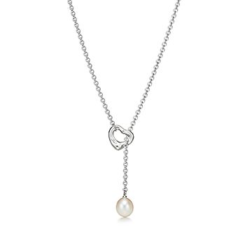 TIFFANY&Co. オープンハート パールラリアット ネックレス SV925