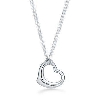 ハート柄が可愛いがま口☆【TIFFANY&CO】Elsa Peretti エルサ・ペレッティ™ オープン ハート ペンダント プラチナ