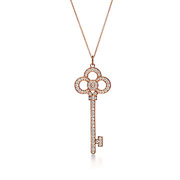 ティファニー キー クラウン キー パヴェ ダイヤモンド 18K ローズ 