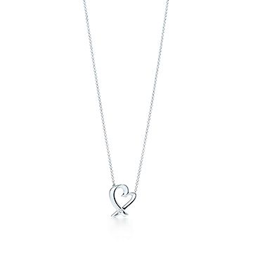 Paloma Picasso® Loving Heart pendant in sterling silver with a diamond, small.