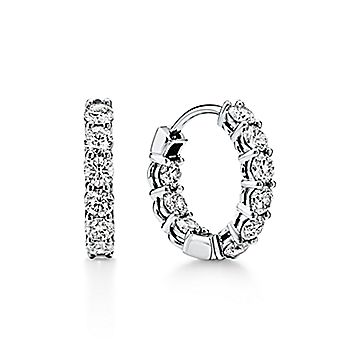 フープ ピアス（スモール）ダイヤモンド プラチナ | Tiffany & Co