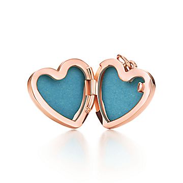 Heart locket in 18k rose gold, small. - Alternate shot 1