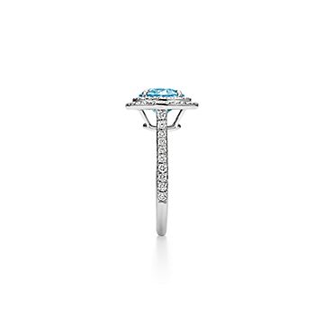 ティファニー ソレスト リング アクアマリン ダイヤモンド プラチナ