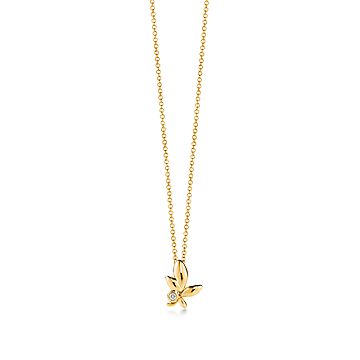 パロマ・ピカソ オリーブ リーフ ペンダント（ミニ）ダイヤモンド 18K