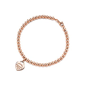 リターン トゥ ティファニー™ ハート タグ ビーズ ブレスレット ローズ  