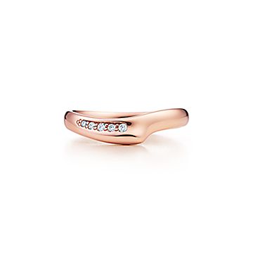 エルサ ペレッティ オープン ハート バンドリング ダイヤモンド 18kローズゴールド Tiffany Co