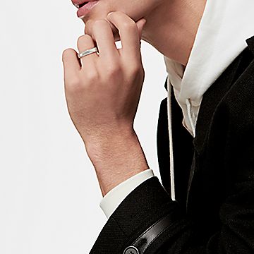 ティファニー トゥギャザー ダブル ミルグレイン バンド リング  