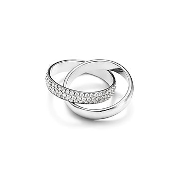 パロマ メロディ 2バンド リング ダイヤモンド 18Kホワイトゴールド | Tiffany & Co.