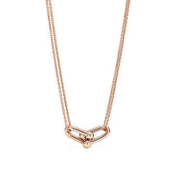 ティファニー ハードウェア ダブル リンク ペンダント ローズゴールド  
