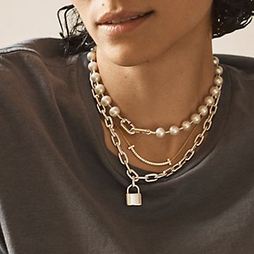 ティファニー ハードウェア パール ロック ネックレス シルバー 9 10mm Tiffany Co