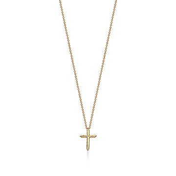 クロス ペンダント（ミニ）ダイヤモンド 18K ゴールド | Tiffany & Co.