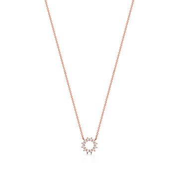 オープン サークル ペンダント（ミニ）ダイヤモンド 18K ローズ  