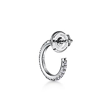 ティファニー メトロ フープ ピアス（スモール）ダイヤモンド 18K 