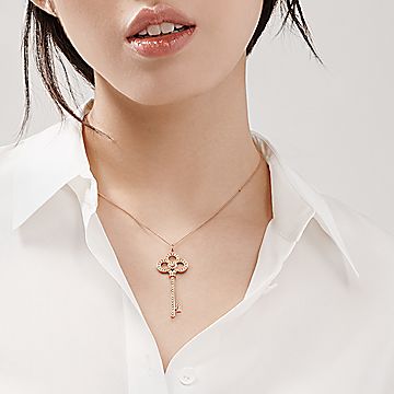 ティファニー キー クラウン キー パヴェ ダイヤモンド 18K ローズ  
