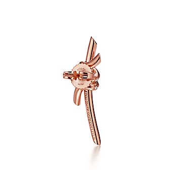 ティファニー ノット ピアス ダイヤモンド ローズゴールド
