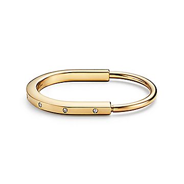 ティファニー ロック バングル ダイヤモンド アクセント イエロー 