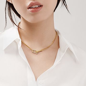 ティファニー ハードウェア ダブル リンク ペンダント パヴェ 