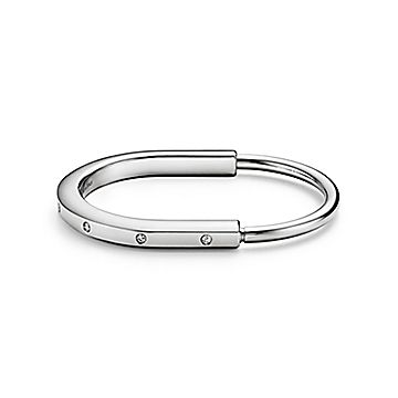 ティファニー ロック バングル ダイヤモンド アクセント ホワイト 