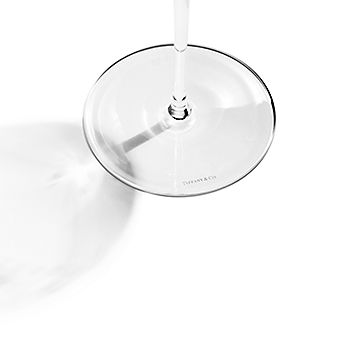 ティファニー ジャルダン ホワイト ワイングラス 手彫りガラス