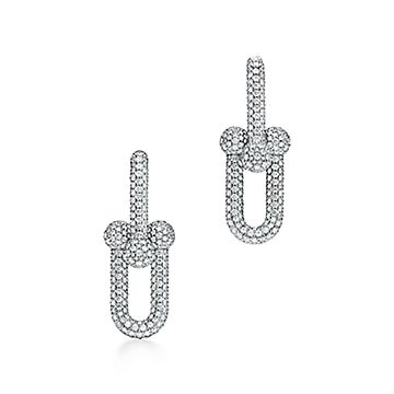 ティファニー ハードウェア リンク ピアス ダイヤモンド ホワイト