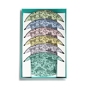 ティファニー トワレ デザート プレート ボーンチャイナ、6枚セット