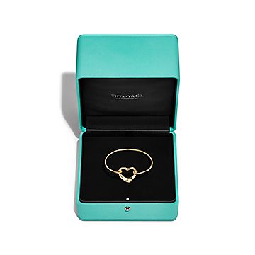 ティファニー エルサ・ペレッティ オープンハート バングル SV925 美品】ティファニー TIFFANY&Co. ダブル オープン ハート エルサ