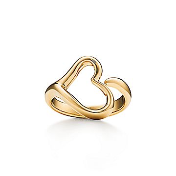 TIFFANY エルサペレッティ オープンハート ミニ イヤリング 18金 磨き