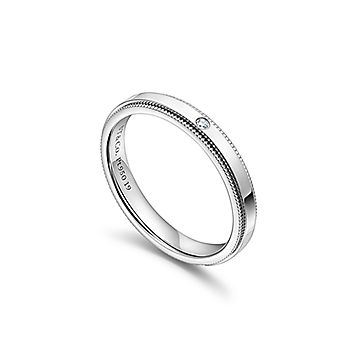 ティファニー トゥギャザー ミルグレイン バンド リング ダイヤモンド