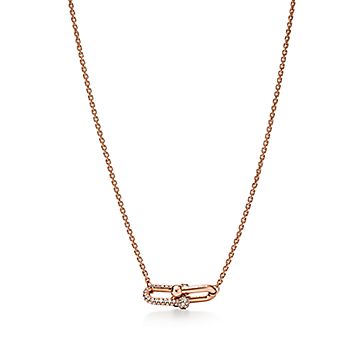 Tiffany & Co. ローズゴールドダイヤモンドネックレス ダイヤモンド バイ ザ ヤード™ シングル ダイヤモンド