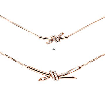 ティファニー ノット ペンダント ダイヤモンド ローズゴールド