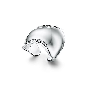 エルサ・ペレッティ™ ボーン リング ダイヤモンド プラチナ | Tiffany