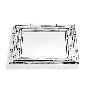 バンブー スクエア プラター クリスタルガラス | Tiffany & Co.