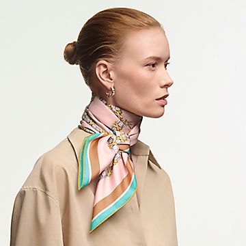 ティファニー スカーフ 16 ストーン スカーフ ピンク シルク | Tiffany
