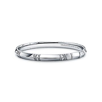 Tiffany & Co. Wide Atlas Open Bangle in 18K White Gold - Bracelet / White Gold | Pre-owned & Certified | used Second Hand | Unisex