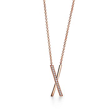 Atlas® X Pendant in Rose Gold with Diamonds, Large | Tiffany & Co.