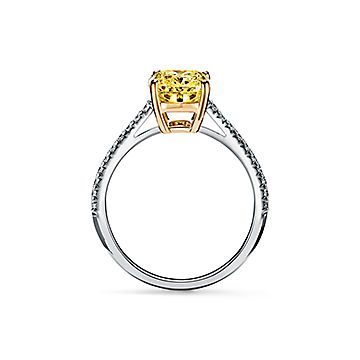 Bague de fian ailles Tiffany Novo orn e d un diamant jaune avec